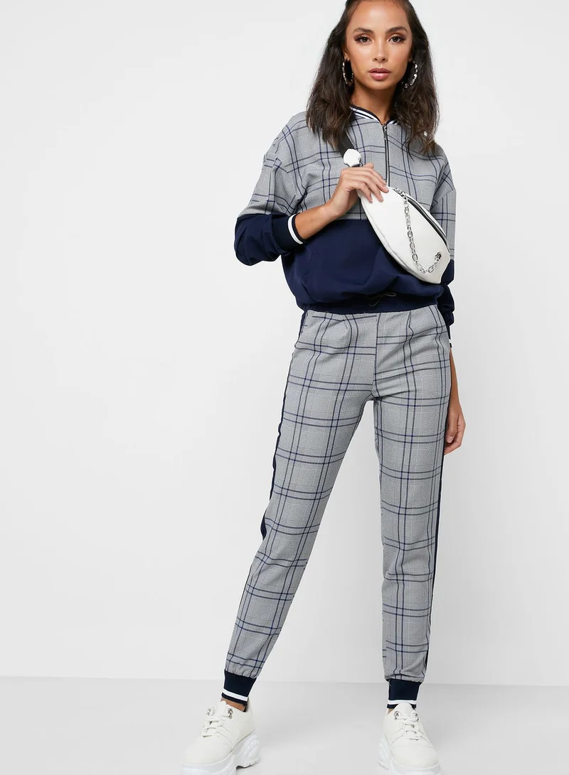 Ginger Checked Sporty Joggers Set