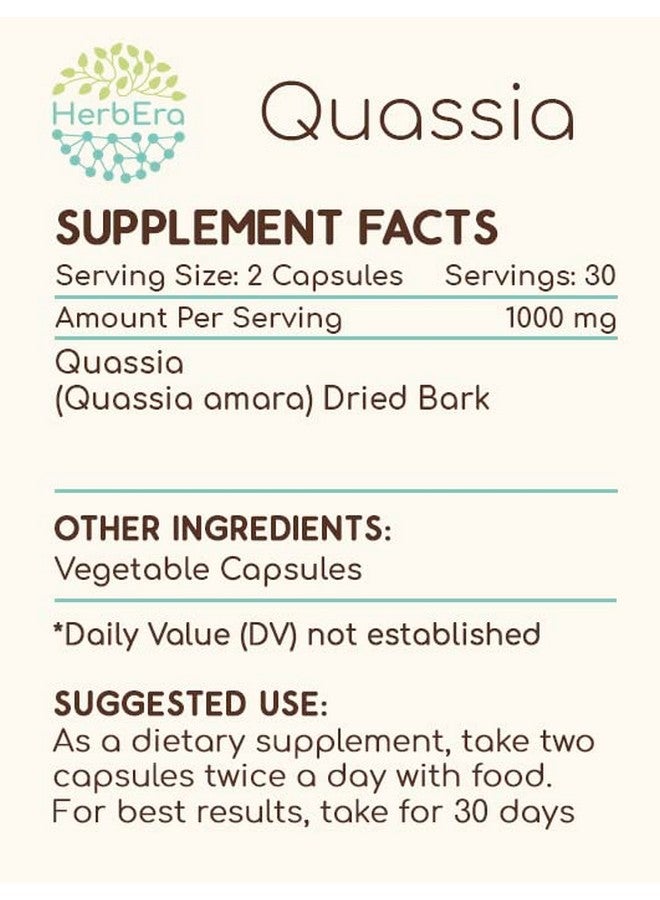 HerbEra Quassia 60 Capsules, 500 mg, Wildcrafted Quassia (Quassia Amara) Dried Bark (60 Capsules) - Image 4