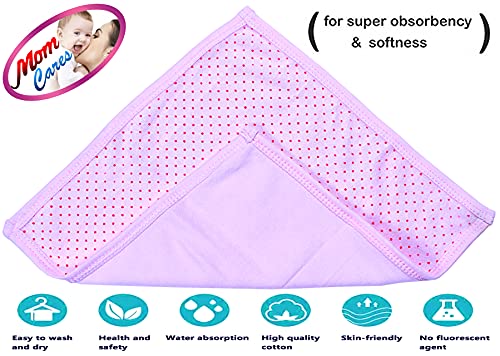 MOM CARE Cotton Terry Face Towels for Newborn Baby Wash Cloth for Babies Extra Soft Napkins Reusable Hankies Ideal for Infants Toddlers (Pack of 6) Multi Color - Image 5