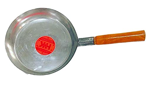 Super HK Super HK Iron Tadka Pan with Wooden Handle for Cooking (9 Inch Circle/ 17 Inch Full)  - Image 2