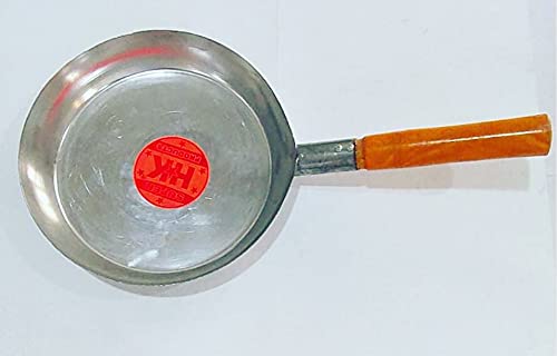 Super HK Super HK Iron Tadka Pan with Wooden Handle for Cooking (9 Inch Circle/ 17 Inch Full)  - Image 3
