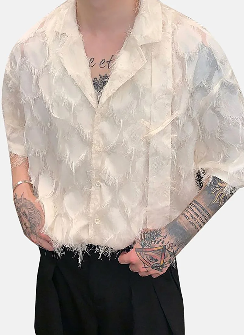 يونيكي White Textured Relaxed Shirt