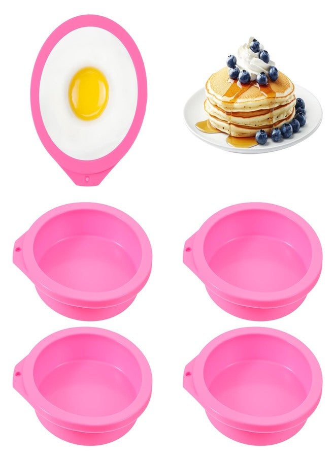 WJIAAA 4PCS Air Fryer Egg Molds, Non Stick Round Silicone Baking Molds, 4 Inch Muffin Pan for Pancakes Burger Buns, Microwave Safe Accessories for Oven - Image 1