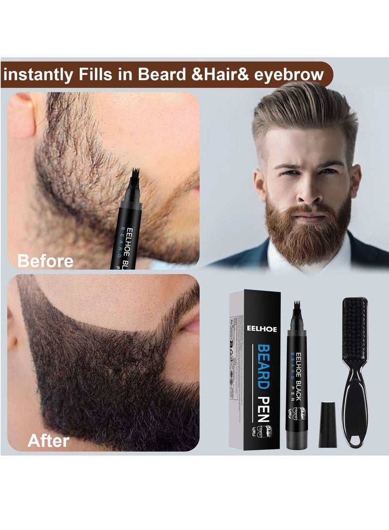 إيلهو قلم حشو اللحية مقاوم للماء طقم حشو قلم اللحية أسود - Image 2