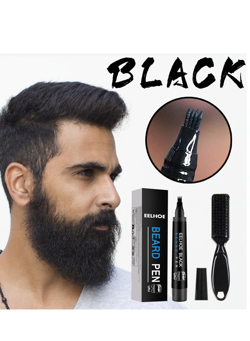 إيلهو قلم حشو اللحية مقاوم للماء طقم حشو قلم اللحية أسود - Image 1
