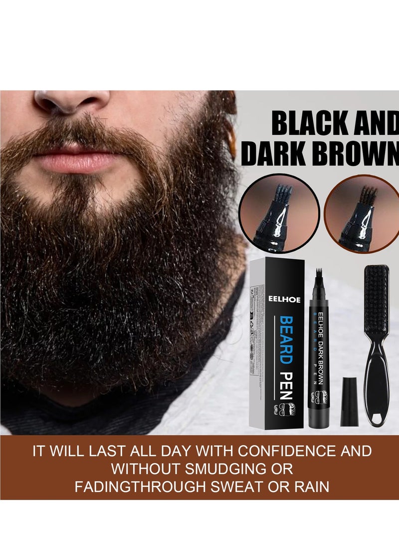 إيلهو قلم حشو اللحية مقاوم للماء طقم حشو قلم اللحية أسود - Image 3