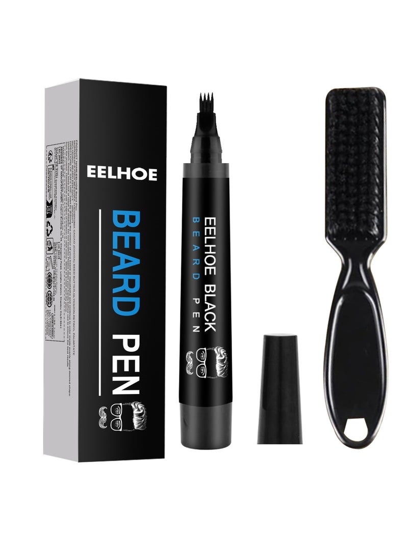 إيلهو قلم حشو اللحية مقاوم للماء طقم حشو قلم اللحية أسود - Image 5