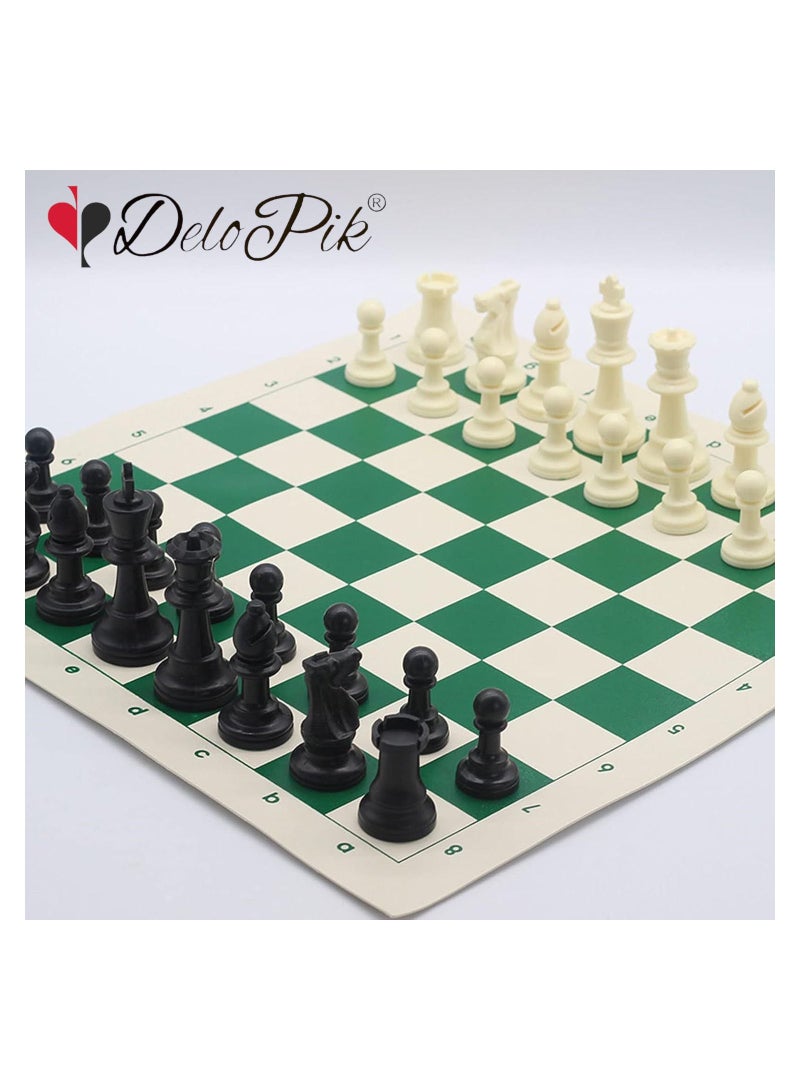 DeloPik Portable Chess Set, Travel Board Games for Kids and Adults, Folding Roll up Chess Game Sets, Tournament Thick Mouse pad Mat with Storage Bag (51 * 51 cm) - Image 4