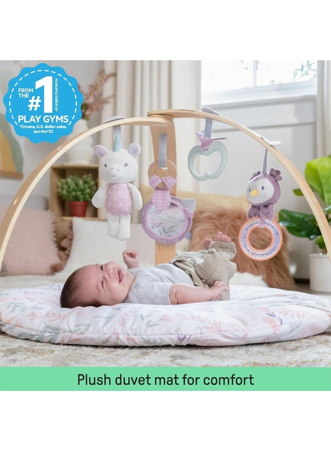 Ingenuity - Cozy Spot Reversible Duvet Activity Gym & Play Mat with Wooden-Toy-bar - Image 2