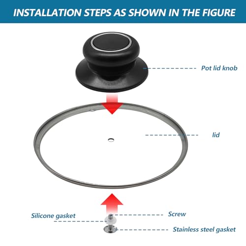 Yasdyri 4 PCS Pot Lid Top Replacement Knob Universal Pot Lid Knob Handle, Heat Resistant and Prevent Static Electricity, Universal Pot Lid Knob Top Replacement Pan Easy Installation - Image 3