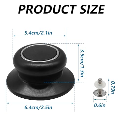Yasdyri 4 PCS Pot Lid Top Replacement Knob Universal Pot Lid Knob Handle, Heat Resistant and Prevent Static Electricity, Universal Pot Lid Knob Top Replacement Pan Easy Installation - Image 2