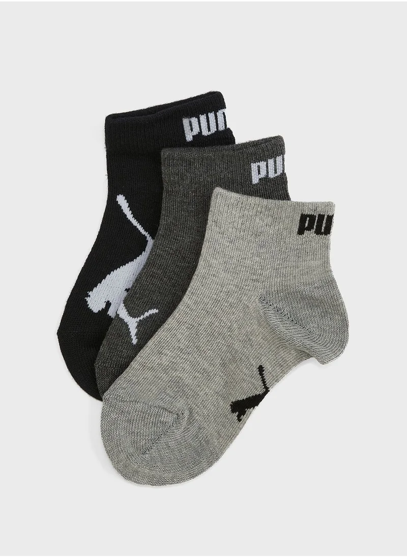 PUMA 3 Pack Kids Quarter Socks