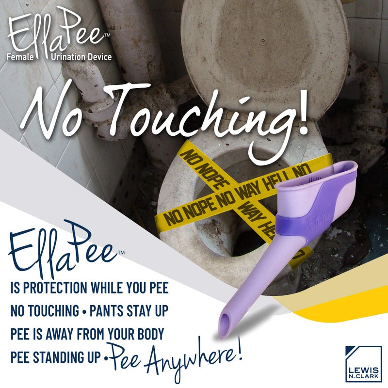 Lewis N. Clark EllaPee Womens Urinal Funnel Female Urination Device for Women, Camping Accessories, Hiking, Outdoor Activities & More with Medical Grade Silicone (Reusable) , Purple - Image 5