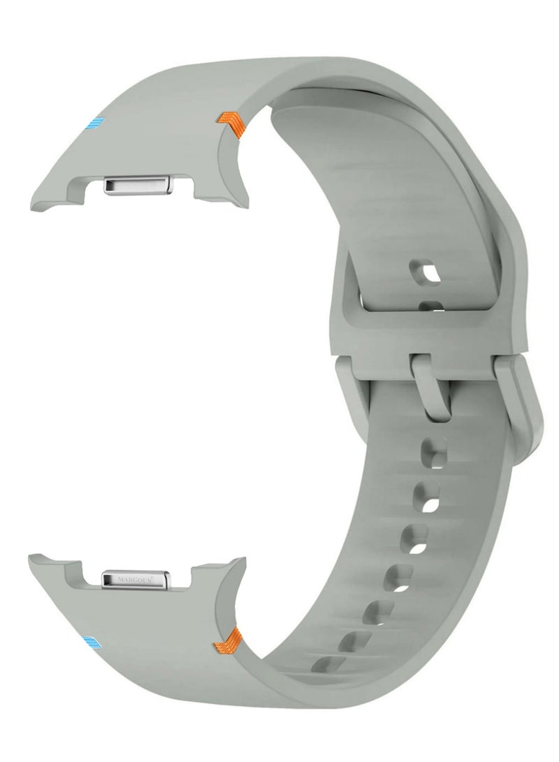 Sport Band for Galaxy Watch 8 40mm 44mm and Watch 8 Classic 46mm, Silicone Replacement Strap, M/L Size - Light Grey - Image 1