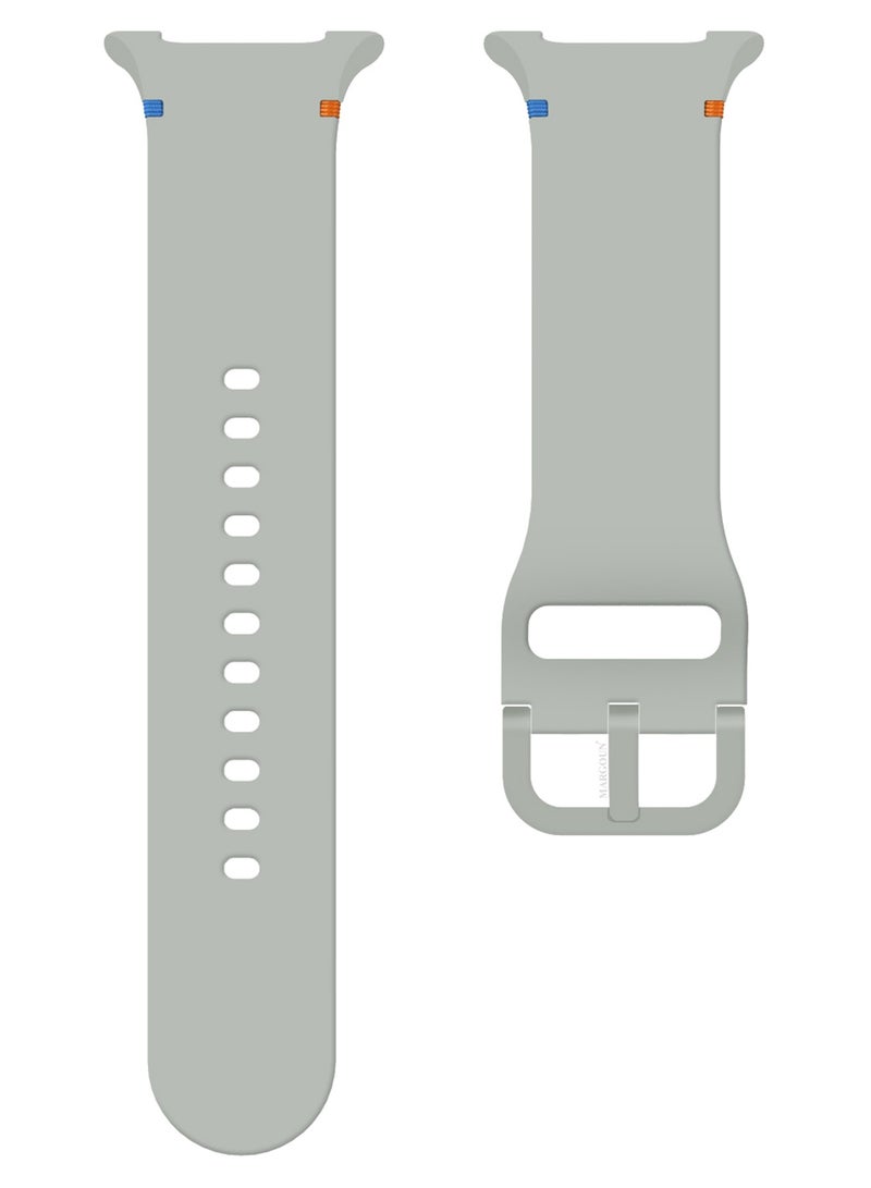 Sport Band for Galaxy Watch 8 40mm 44mm and Watch 8 Classic 46mm, Silicone Replacement Strap, M/L Size - Light Grey - Image 4