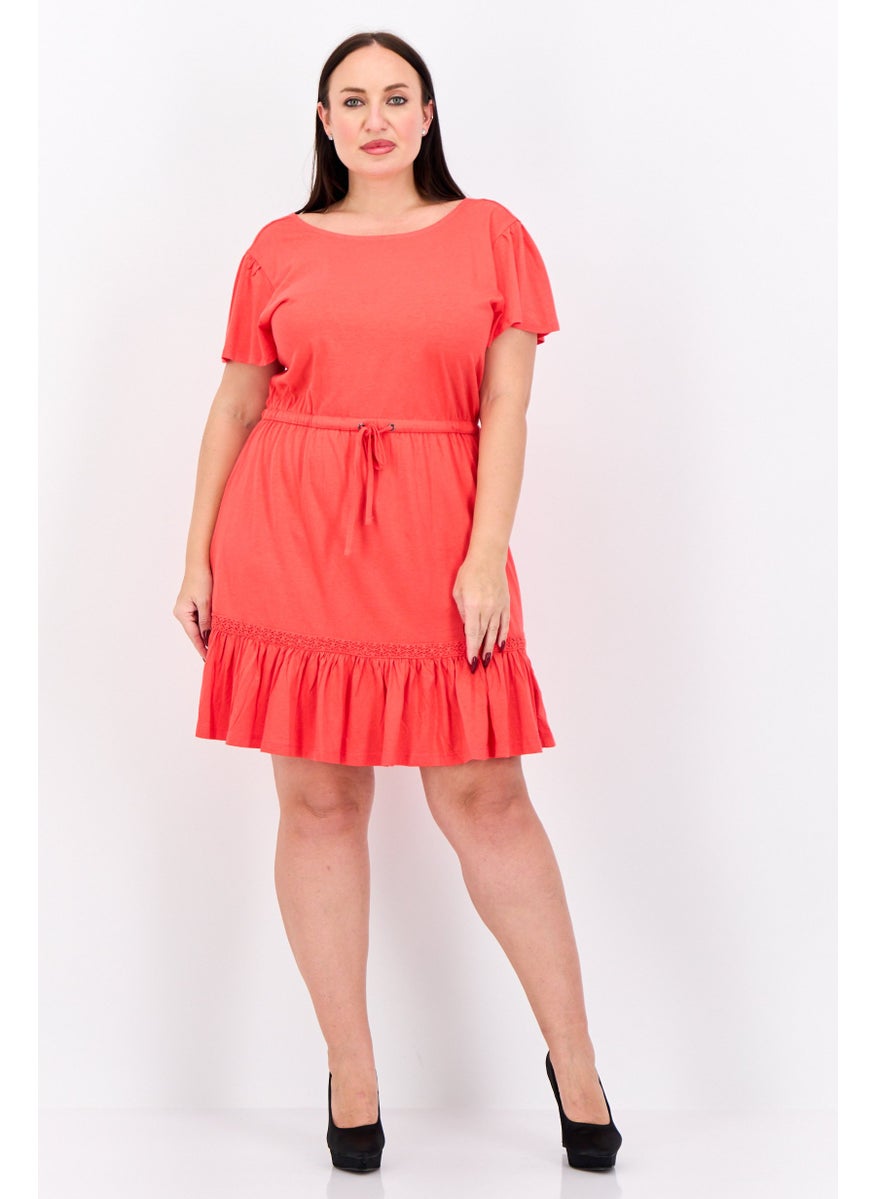 Women Plain Tie Waist Min Dress, Tomato Red - pzsku/Z52830CA53B61F26D5F7AZ/45/_/1738764517/bce349b6-3637-401e-99e7-230ac388d58c