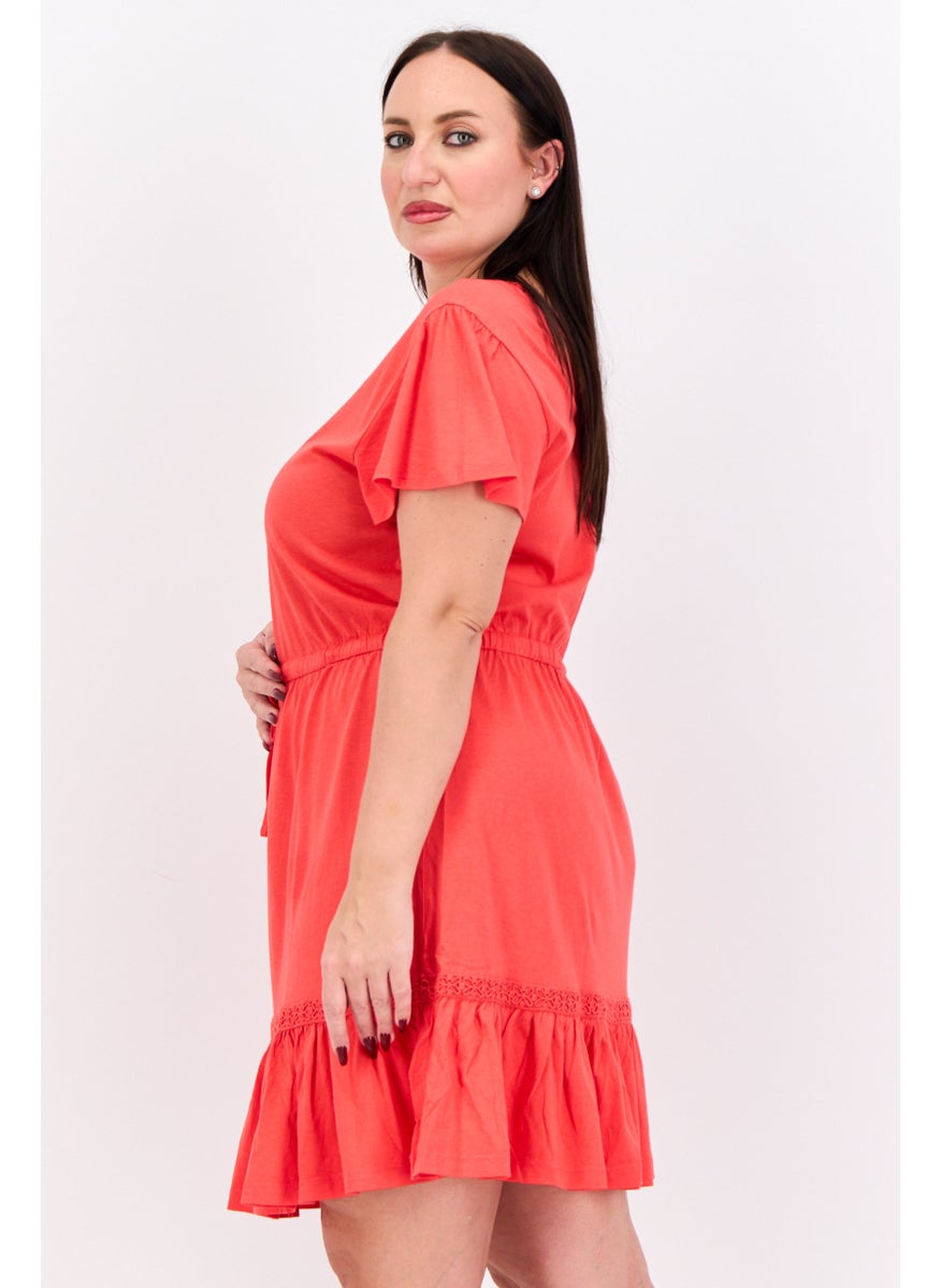 Women Plain Tie Waist Min Dress, Tomato Red - pzsku/Z52830CA53B61F26D5F7AZ/45/_/1738764518/225ca2a7-c544-40f3-97ee-d7576414cab1