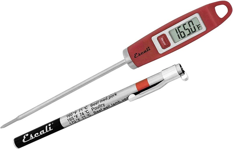 Escali DH1 Gourmet Digital Meat Thermometer with Extra Long Probe, NSF Certified, Red - Image 1