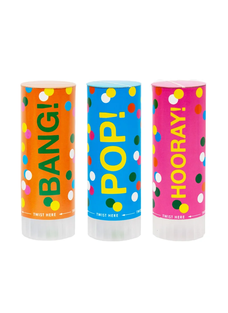 Talking Tables Talking Tables Birthday Brights, Confetti Canon, 3 pack
