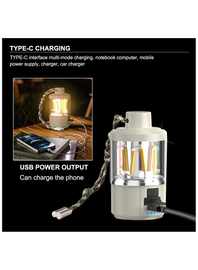 Multi-Functional Flashlight Camping Lantern- 1800mAh, 20-180 Lumen, Rechargeable LED Flashlight Atmosphere Light with 3 Lighting Modes, Protable  Hangable, IP44 Waterproof, Perfect for Camping, Powe - Image 3