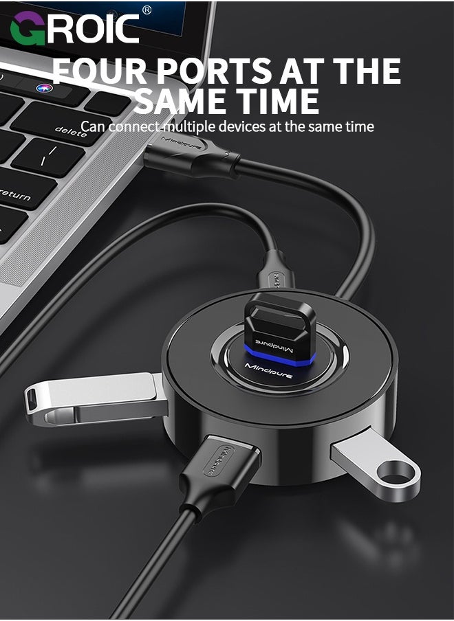 GROIC 4-Port Expansion USB Splitter, 2.0 4-Port HUB Hub Docking Station Laptop Driver-Free plugging and Play for Pro Air Laptop Computer  - Image 3