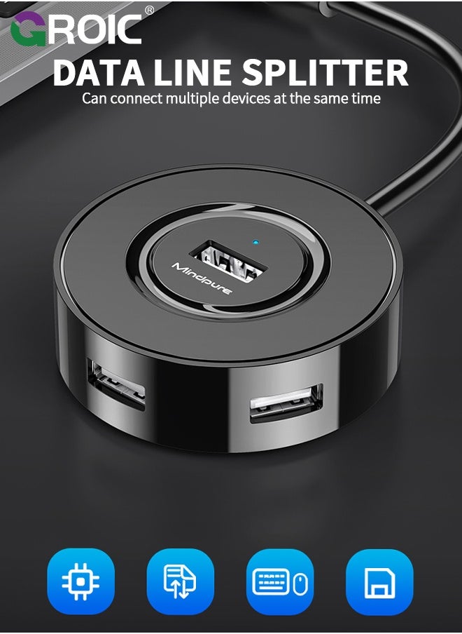 GROIC 4-Port Expansion USB Splitter, 2.0 4-Port HUB Hub Docking Station Laptop Driver-Free plugging and Play for Pro Air Laptop Computer  - Image 2