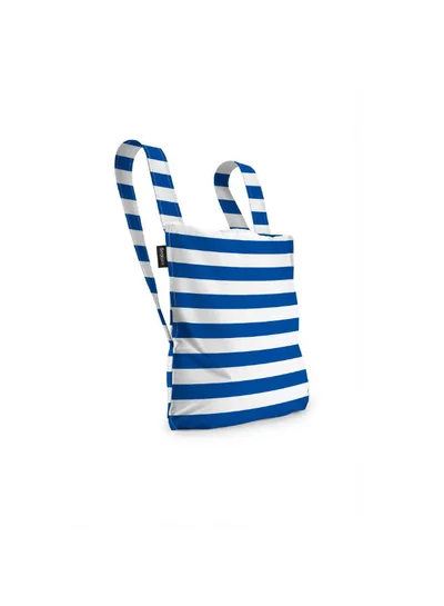 notabag Original Bag | Multi-functional Bag, Turns into BackPack, Spacious, Fashionable, Foldable into Pouch, Washable, Eco-Friendly, Holds up to 15kg, for Daily Use, Shopping Bag - Marine Stripes
