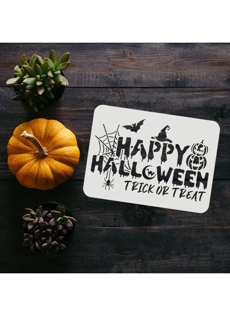 FINGERINSPIRE FINGERINSPIRE Happy Halloween Wicked Stencil, 11.7x8.3 inch Trick Or Treat Reusable Mylar Stencil Template for Painting Crafts and Decorations DIY Art Projects Wood Wall Halloween Home Decor  - Image 3