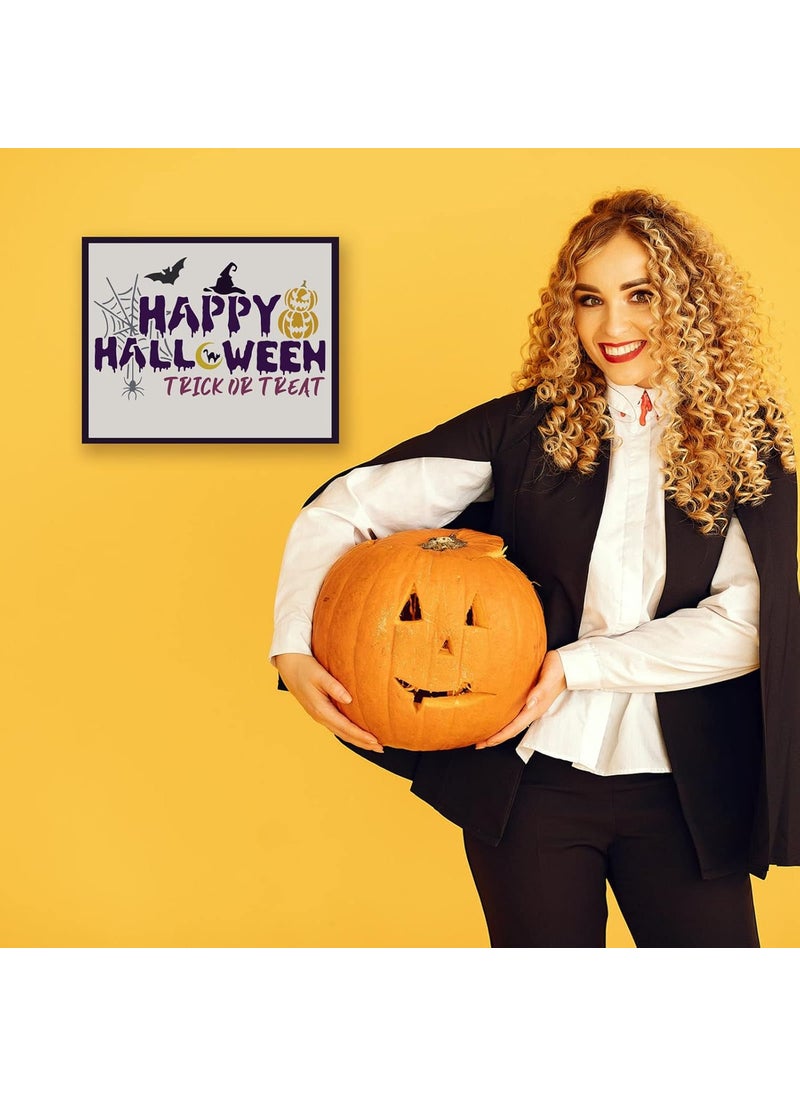 FINGERINSPIRE FINGERINSPIRE Happy Halloween Wicked Stencil, 11.7x8.3 inch Trick Or Treat Reusable Mylar Stencil Template for Painting Crafts and Decorations DIY Art Projects Wood Wall Halloween Home Decor  - Image 5