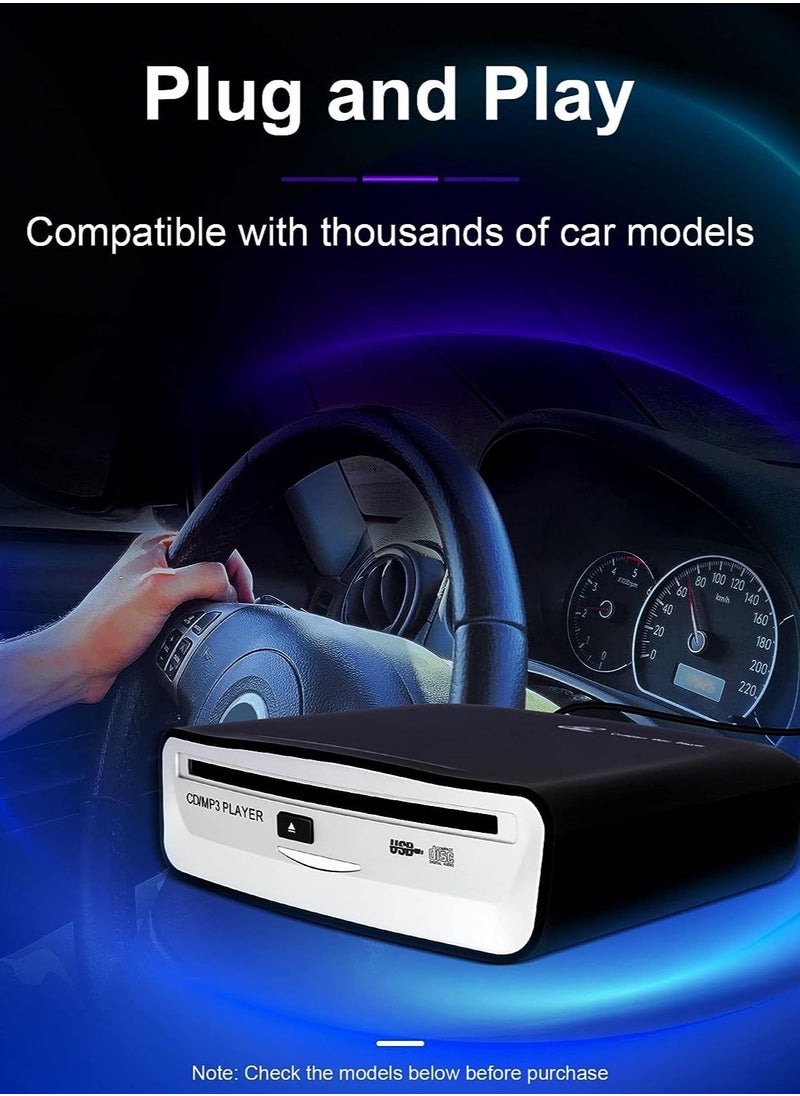 Generic - External Universal CD Player for Car - LEHWEY Portable CD Player with Extra USB Extension Cable, Plugs into Car USB Port, Laptop, TV, Mac, Computer, for Android 4.4 and Above Navigation - Image 1