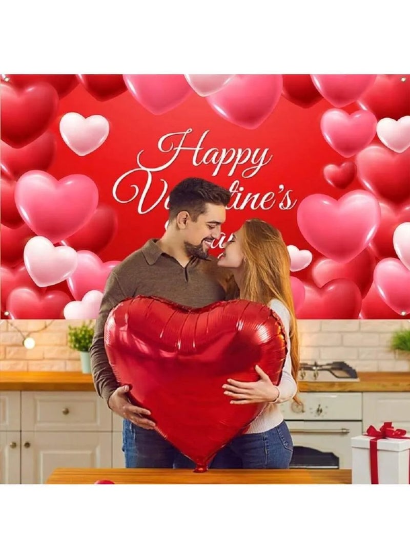 زينه يوم الحب بالونات معدنيه كبيره بتصميم قلب مجموعه من قطعتين تضيف أجواء دافئة ومليئة بالفرح والحب للاحتفال بيوم الحب ، الذكرى السنويه ، المفاجات الرومانسيه ، اعياد الميلاد و جميع المناسبات الخاصه - Image 3