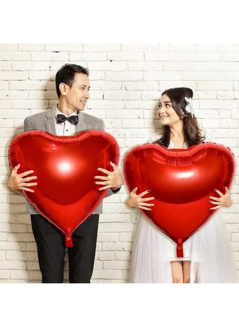 زينه يوم الحب بالونات معدنيه كبيره بتصميم قلب مجموعه من قطعتين تضيف أجواء دافئة ومليئة بالفرح والحب للاحتفال بيوم الحب ، الذكرى السنويه ، المفاجات الرومانسيه ، اعياد الميلاد و جميع المناسبات الخاصه - Image 2