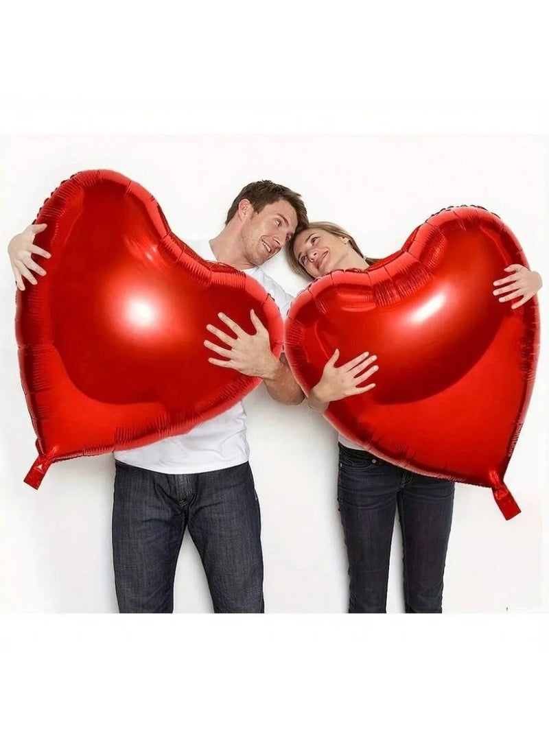 زينه يوم الحب بالونات معدنيه كبيره بتصميم قلب مجموعه من قطعتين تضيف أجواء دافئة ومليئة بالفرح والحب للاحتفال بيوم الحب ، الذكرى السنويه ، المفاجات الرومانسيه ، اعياد الميلاد و جميع المناسبات الخاصه - Image 1