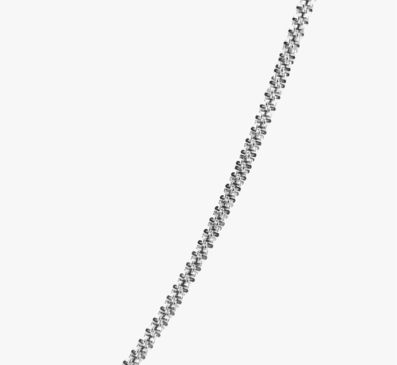 Minza “Textural” Unisex Necklace, Sterling Silver 925 Textured Chain Necklace, Minimalist Layering Necklace, Jewelry for Casual & Special Occasion - Image 5