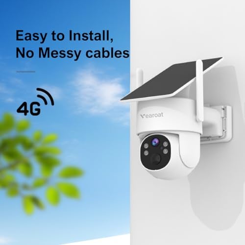 Vearoat 4G LTE Cellular Security Camera Outdoor System, 365 Days Unlimited Data,Wireless Solar Security Camera，Remote Monitoring, Motion Sensor, Human Tracking, 360°Viewing,2K Color Night Vision - Image 3