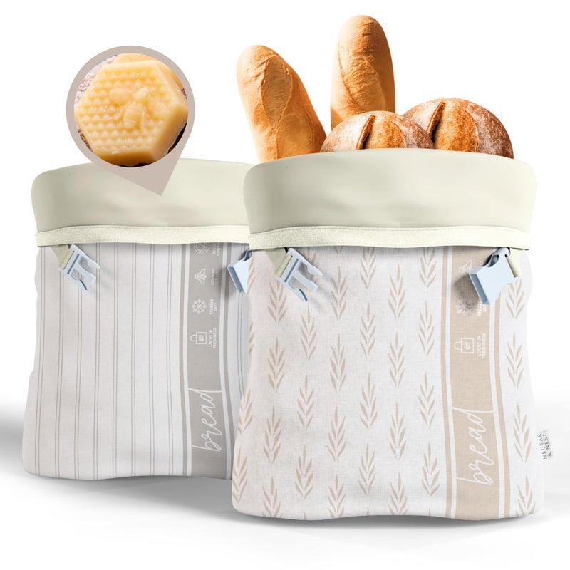 Nectar & Nest Reusable Beeswax Bread Bags for Homemade Bread & Sourdough â€“ XL Eco-Friendly, Natural, Food-Safe Storage Bag to Keep Loaves Fresh Longer â€“ Sustainable, Zero Waste - Image 1