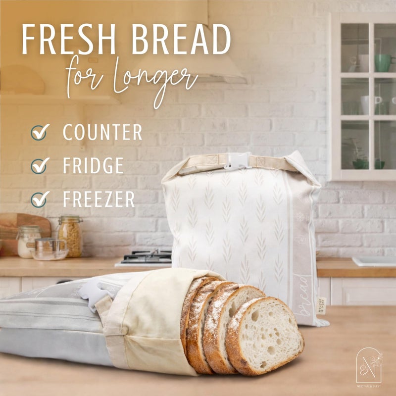 Nectar & Nest Reusable Beeswax Bread Bags for Homemade Bread & Sourdough â€“ XL Eco-Friendly, Natural, Food-Safe Storage Bag to Keep Loaves Fresh Longer â€“ Sustainable, Zero Waste - Image 2