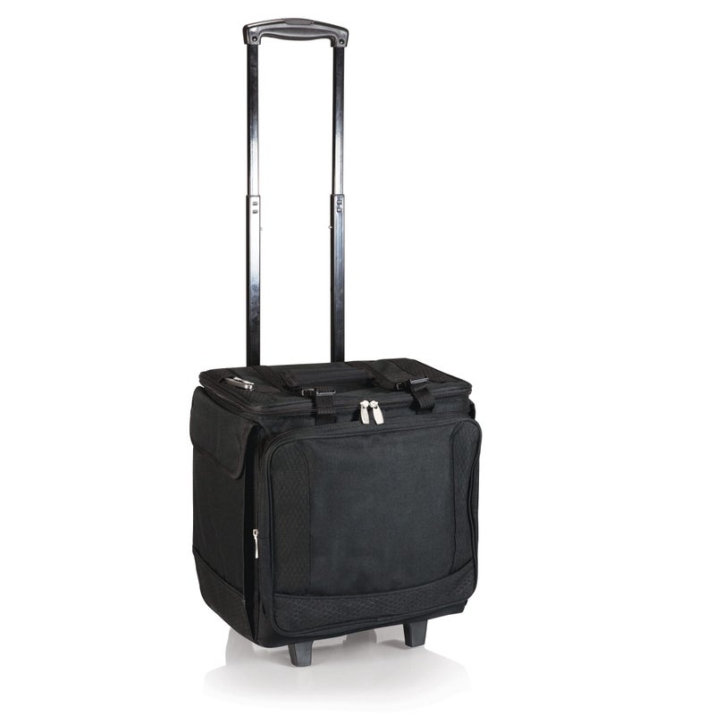 PICNIC TIME LEGACY  a Picnic Time Brand Bodega Rolling Wine Cooler Insulated 12Bottle Tote with Integrated Trolley and Luggage Black 