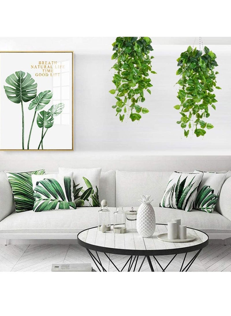 HomarKet 3-Piece Artificial Hanging Plants Faux Ivy Vine for Wall House Room Indoor Outdoor Decoration 110cm  - Image 2