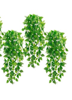HomarKet 3-Piece Artificial Hanging Plants Faux Ivy Vine for Wall House Room Indoor Outdoor Decoration 110cm  - Image 1