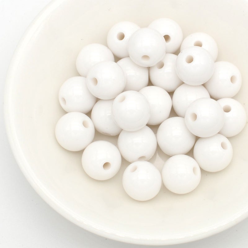 6-16mm Acrylic Solid Round Beads Loose Beads Spacer Beads DIY Jewelry Making Hair Accessories Phone Strap Keychain - Image 3