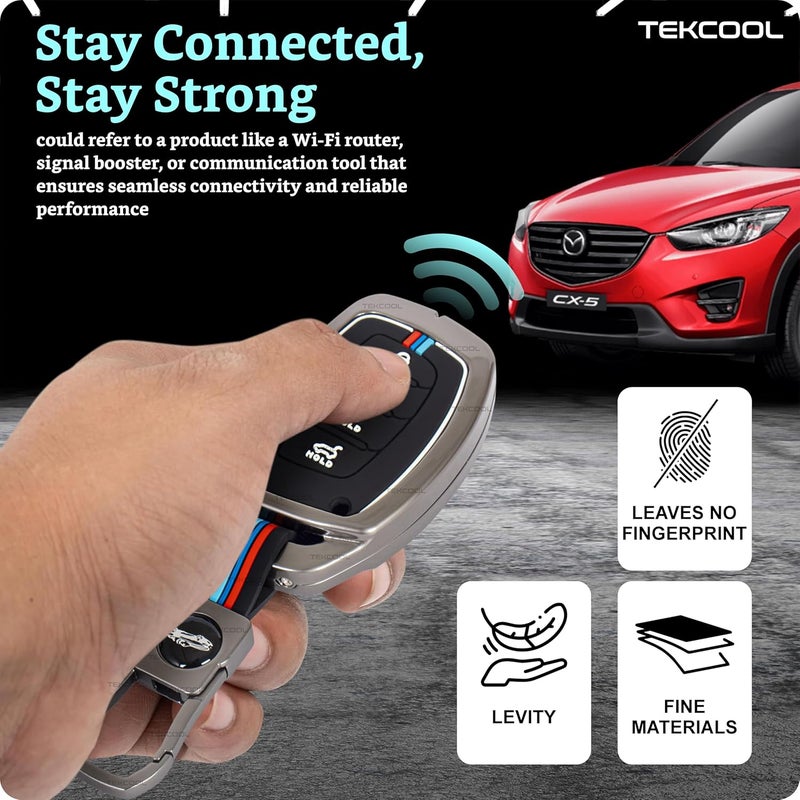 TEKCOOL غطاء مفتاح السيارة المعدني الناعم من TEKCOOL مع سلسلة مفاتيح وحماية كاملة متوافق مع هيونداي كريتا، I-20، فينيو، إيلانtra، وتوسان 4 أزرار (مفتاح سيارة ذكي 4 أزرار)، متعدد الألوان - Image 3