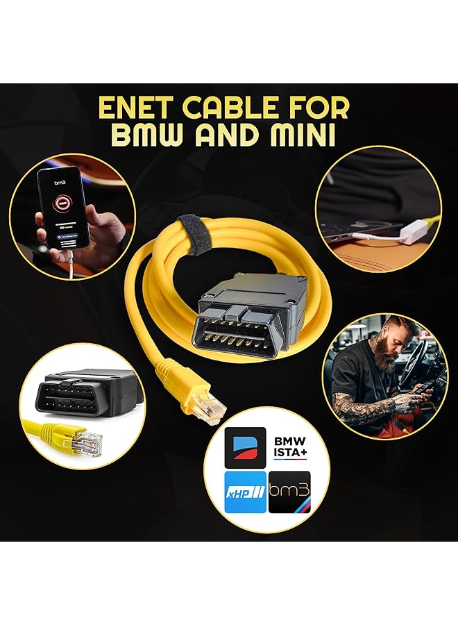 New 2M Ethernet To Obd Interface Cable E-Sys Icom Coding F-Series For Bmw Enet - Image 2