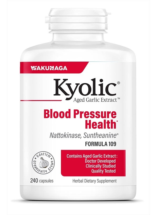 kyolic Aged Garlic Extract Formula 109, Blood Pressure Health, 240 Capsules - Image 1