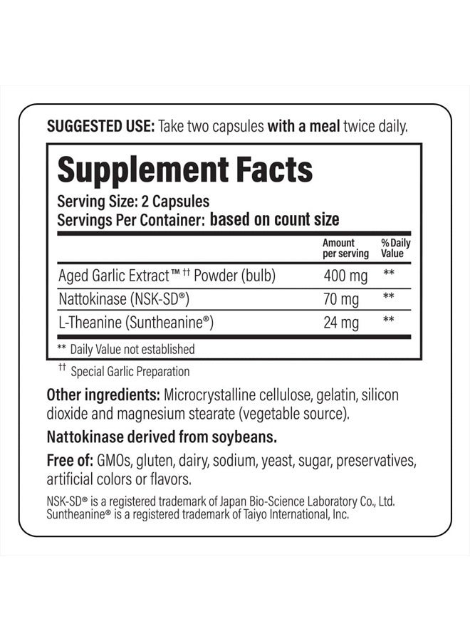 kyolic Aged Garlic Extract Formula 109, Blood Pressure Health, 240 Capsules - Image 4