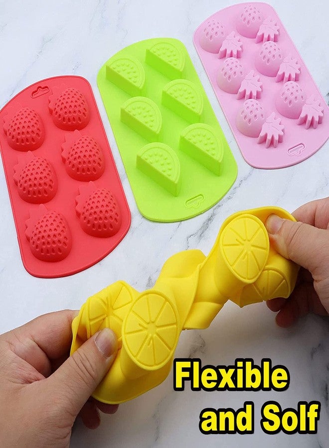KRLIFCSL Fruit Shape Baking Mold Candy Molds including Pineapple Lemon Watermelon Strawberry, Ideal for Chocolate, Candy, Cake, Ice Cube & Jelly, Pack of 4 with 1 Dropper. (Fruit Mold) - Image 5