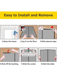 Generic Fly Screen Door, Self Sealing Door with Powerful Magnets and Full Frame Magic Tape, Anti Mosquito Mesh for Living Room, Children's Room, Kitchen  - Image 4