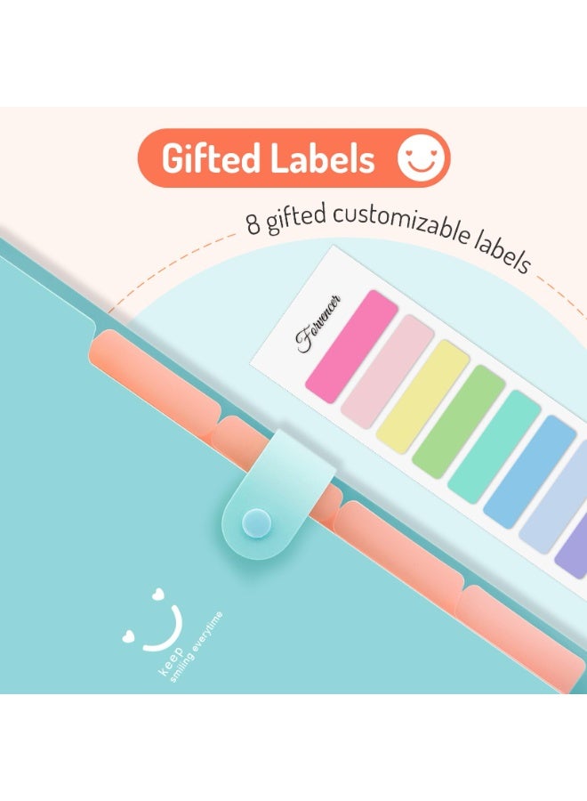 A4 حجم منظم ملف أكورديون, 5 جيب توسيع مجلد الملف, مجلد الملف مع العلامات, منظم الملفات المحمولة لوازم المكتب المدرسية, مجلدات الوثائق - Image 3