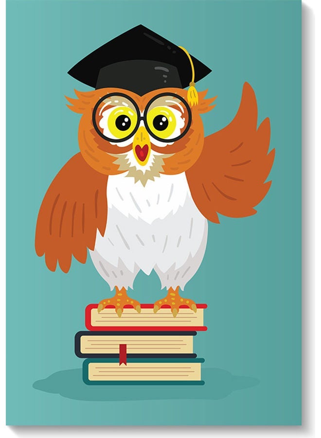 RYN Owl Printed Wall Art Green/White/Brown 40x60cm - Image 2