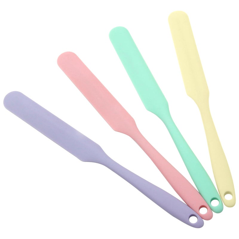 4 Pcs Silicone Jar Spatulas NonStick Heat Resistant Cake Cream Spatulas Set 98 inch Cake Cream Butter Spatulas4 colors
